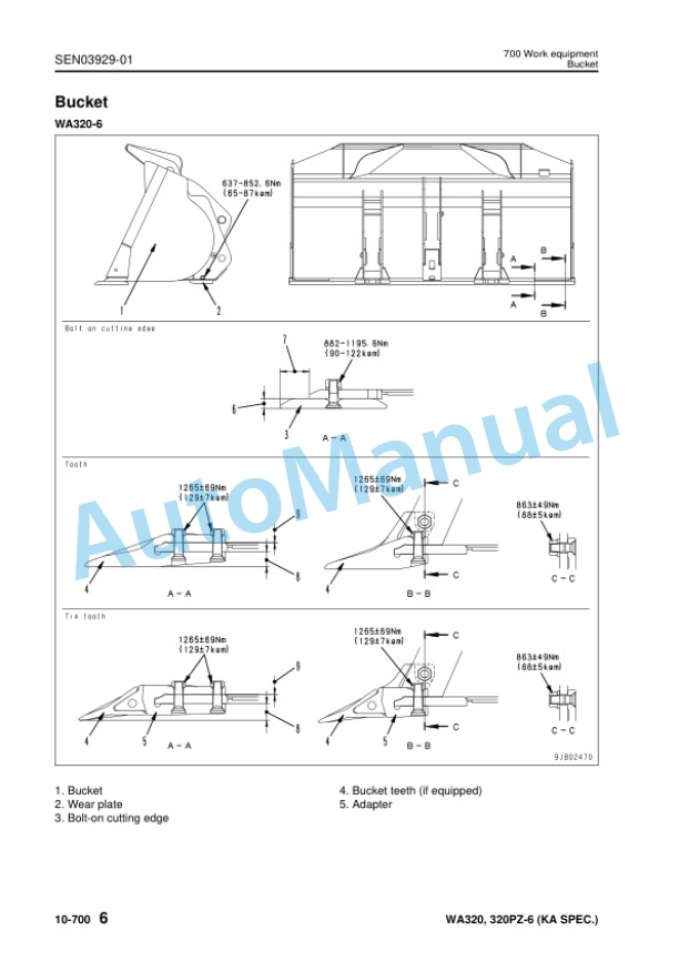 Komatsu WA320-6, WA320PZ-6 Wheel Loader Shop Manual SEN03911-07 2 Komatsu WA320-6, WA320PZ-6 Wheel Loader Shop Manual SEN03911-07 - Image 2
