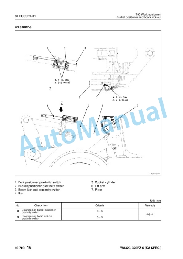 Komatsu WA320-6, WA320PZ-6 Wheel Loader Shop Manual SEN03911-08 2 Komatsu WA320-6, WA320PZ-6 Wheel Loader Shop Manual SEN03911-08 - Image 2
