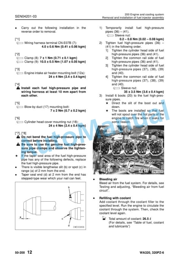 Komatsu WA320-6, WA320PZ-6 Wheel Loader Shop Manual SEN04162-07 5 Komatsu WA320-6, WA320PZ-6 Wheel Loader Shop Manual SEN04162-07 - Image 5