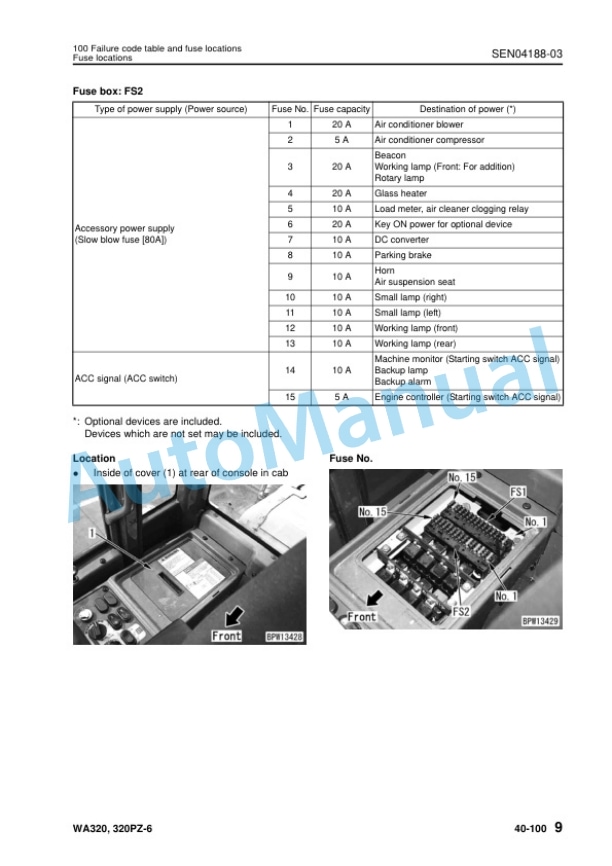 Komatsu WA320-6, WA320PZ-6 Wheel Loader Shop Manual SEN04162-12 3 Komatsu WA320-6, WA320PZ-6 Wheel Loader Shop Manual SEN04162-12 - Image 3