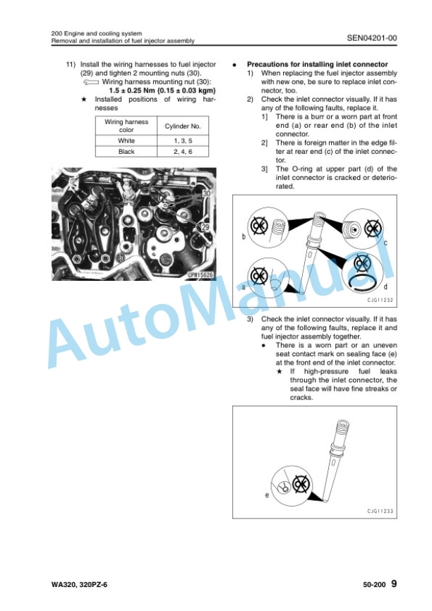Komatsu WA320-6, WA320PZ-6 Wheel Loader Shop Manual VEBM620100 5 Komatsu WA320-6, WA320PZ-6 Wheel Loader Shop Manual VEBM620100 - Image 5