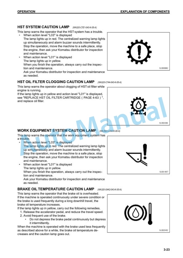 Alternative view of Komatsu WA320-7 Wheel Loader Operation and Maintenance Manual PEN00891-02