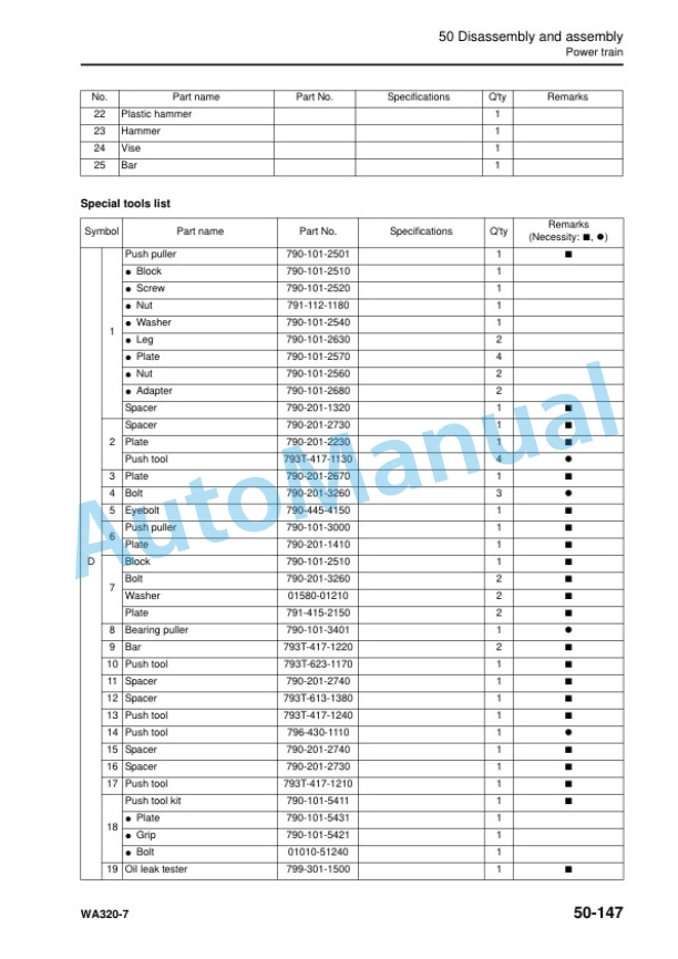 Komatsu WA320-7 Wheel Loader Shop Manual SEN06202-08 5 Komatsu WA320-7 Wheel Loader Shop Manual SEN06202-08 - Image 5