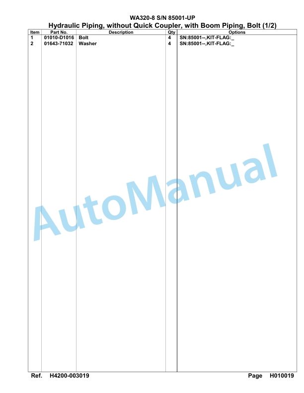 Komatsu WA320-8 Parts Manual WA00015H 3 Komatsu WA320-8 Parts Manual WA00015H-3