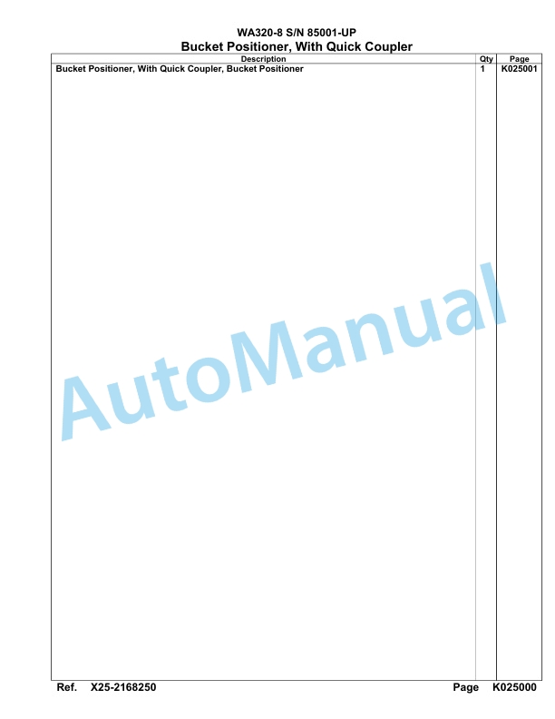 Komatsu WA320-8 Parts Manual WA00015H 5 Komatsu WA320-8 Parts Manual WA00015H-5