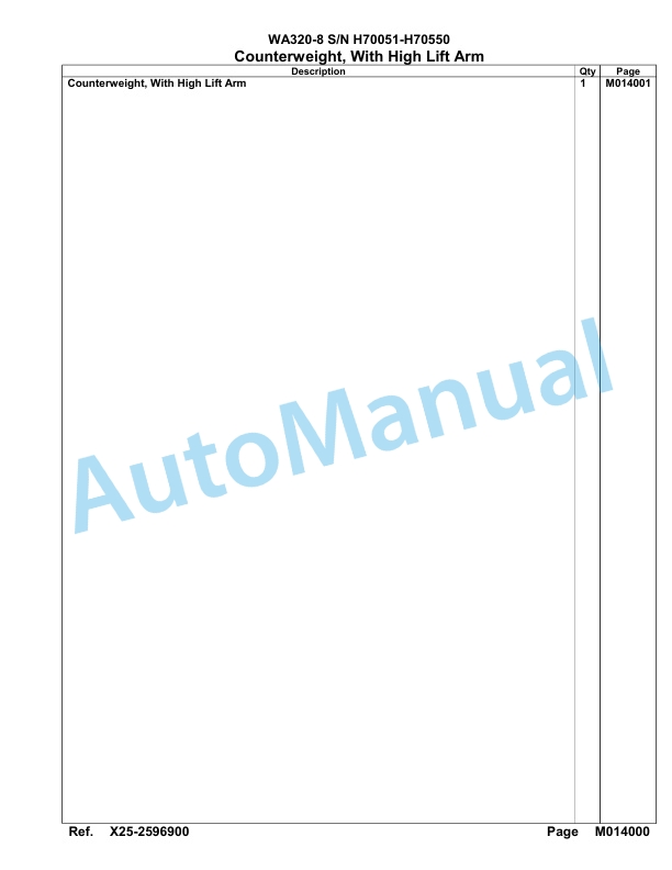 Komatsu WA320-8 Parts Manual WA00020H 5 Komatsu WA320-8 Parts Manual WA00020H-5