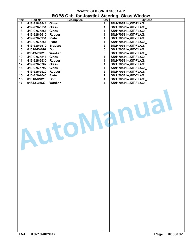 Komatsu WA320-8E0 Parts Manual WA00039H 4 Komatsu WA320-8E0 Parts Manual WA00039H-4