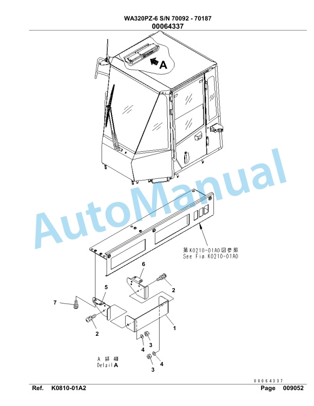 Komatsu WA320PZ-6 Parts Manual G70187 4 Komatsu WA320PZ-6 Parts Manual G70187-4