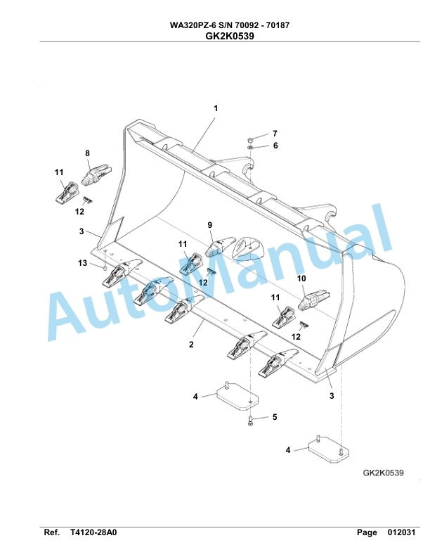 Komatsu WA320PZ-6 Parts Manual G70187 5 Komatsu WA320PZ-6 Parts Manual G70187-5