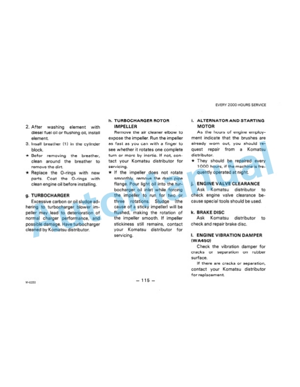 Komatsu WA350-1, WA400-1, WA450-1 Wheel Loader Operation and Maintenance Manual SEAM04230103 5 Komatsu WA350-1, WA400-1, WA450-1 Wheel Loader Operation and Maintenance Manual SEAM04230103 - Image 5