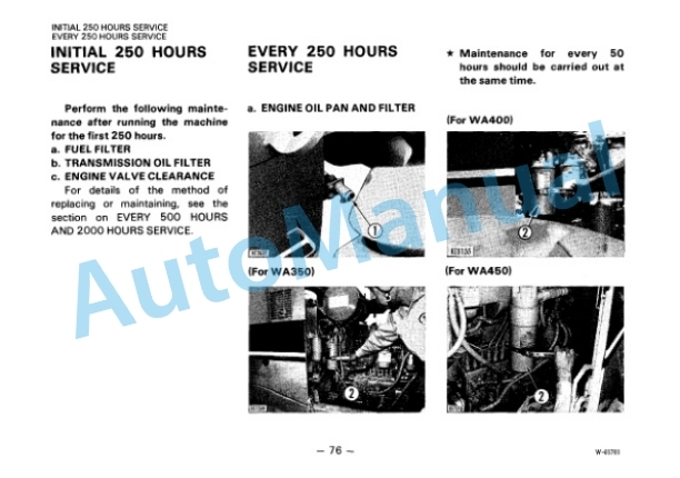 Komatsu WA350-1, WA400-1, WA450-1 Wheel Loader Operation and Maintenance Manual SEAM0423C103 4 Komatsu WA350-1, WA400-1, WA450-1 Wheel Loader Operation and Maintenance Manual SEAM0423C103 - Image 4