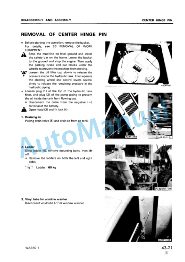 Komatsu WA380-1 Shop Manual SEBMU4230106 3 Komatsu WA380-1 Shop Manual SEBMU4230106-3