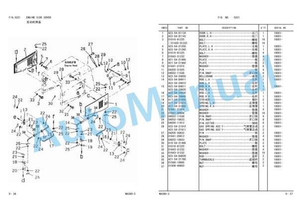 Komatsu WA380-3 Avance Wheel Loader Parts Manual PBCW3800T0 4 Komatsu WA380-3 Avance Wheel Loader Parts Manual PBCW3800T0 - Image 4