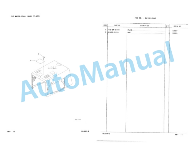 Komatsu WA380-3 Wheel Loader Parts Manual PEPB051900 5 Komatsu WA380-3 Wheel Loader Parts Manual PEPB051900-5