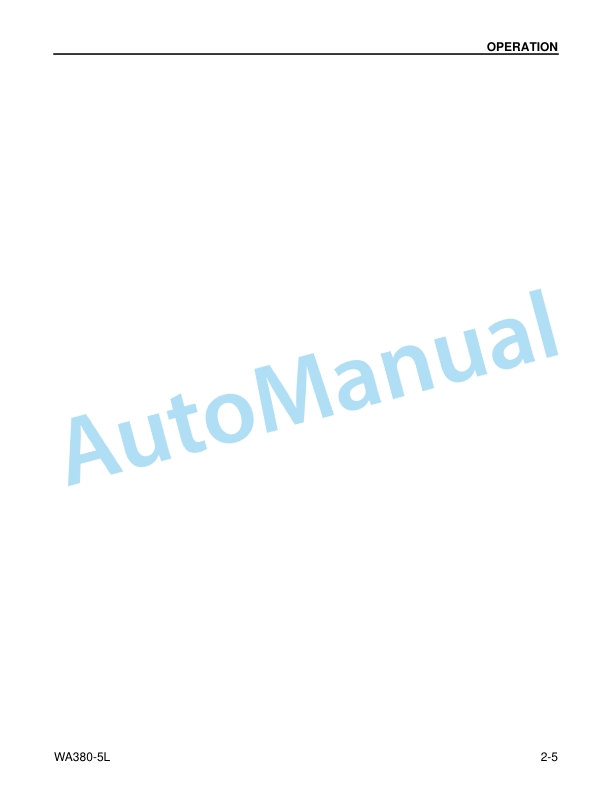 Komatsu WA380-5L Wheel Loader Operation and Maintenance Manual CEAM009302 2 Komatsu WA380-5L Wheel Loader Operation and Maintenance Manual CEAM009302 - Image 2
