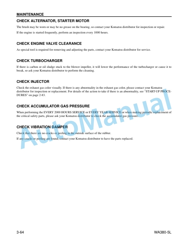 Komatsu WA380-5L Wheel Loader Operation and Maintenance Manual CEAM009302 5 Komatsu WA380-5L Wheel Loader Operation and Maintenance Manual CEAM009302 - Image 5