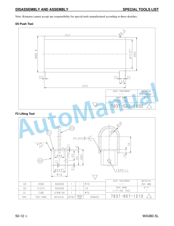 Komatsu WA380-5L Wheel Loader Shop Manual CEBM009703 5 Komatsu WA380-5L Wheel Loader Shop Manual CEBM009703 - Image 5