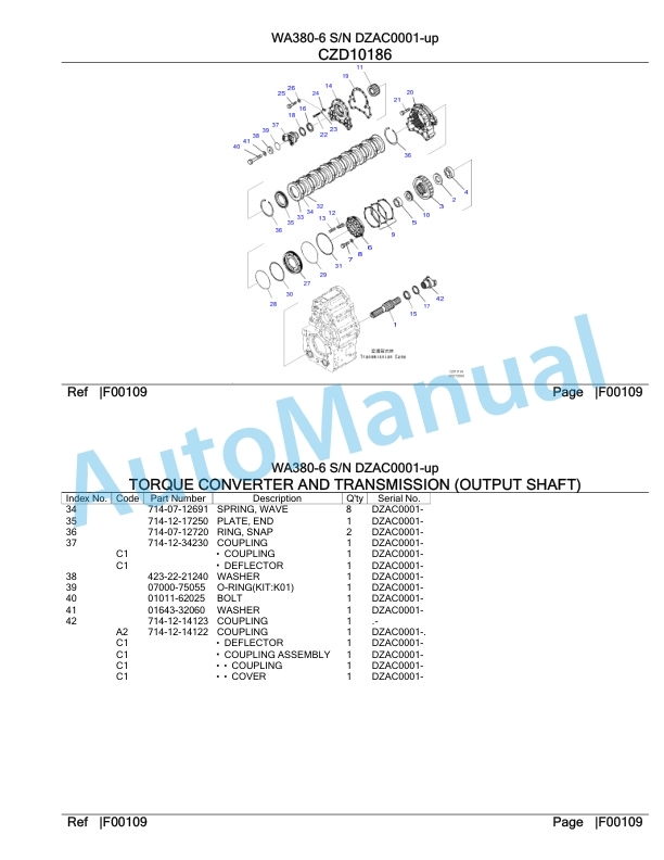 Komatsu WA380-6 Parts Manual DZAC0001-up 2 Komatsu WA380-6 Parts Manual DZAC0001-up-2
