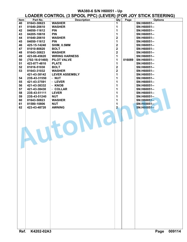 Komatsu WA380-6 Parts Manual H60051-up 4 Komatsu WA380-6 Parts Manual H60051-up-4
