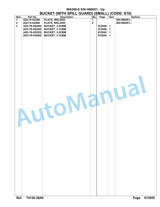 Komatsu WA380-6 Parts Manual H60051-up 5 Komatsu WA380-6 Parts Manual H60051-up-5