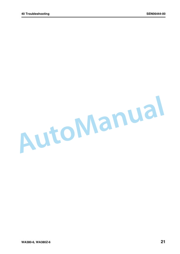 Komatsu WA380-6, WA380Z-6 Wheel Loader Shop Manual SEN06411-14 4 Komatsu WA380-6, WA380Z-6 Wheel Loader Shop Manual SEN06411-14 - Image 4