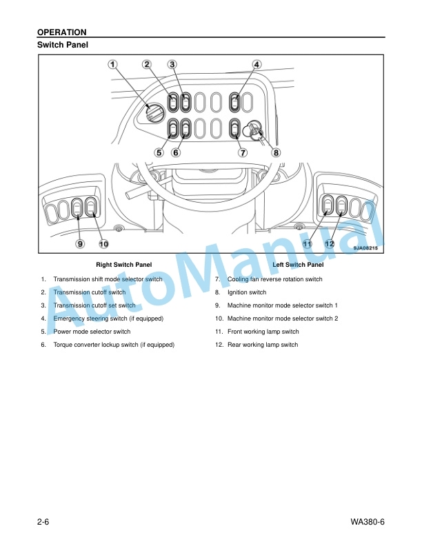 Alternative view of Komatsu WA380-6 Wheel Loader Operation and Maintenance Manual CEAM023203