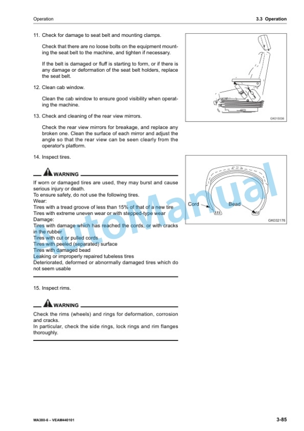Komatsu WA380-6 Wheel Loader Operation and Maintenance Manual VEAM440101 3 Komatsu WA380-6 Wheel Loader Operation and Maintenance Manual VEAM440101 - Image 3