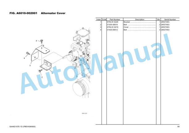 Komatsu WA380-6 Wheel Loader Parts Manual PBEW380600-00 2 Komatsu WA380-6 Wheel Loader Parts Manual PBEW380600-00 - Image 2
