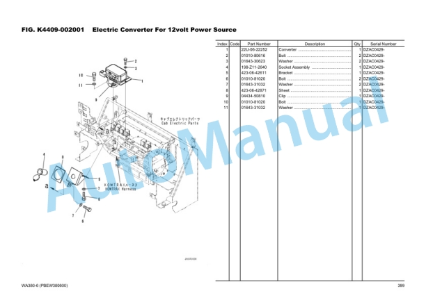 Komatsu WA380-6 Wheel Loader Parts Manual PBEW380600-00 5 Komatsu WA380-6 Wheel Loader Parts Manual PBEW380600-00 - Image 5