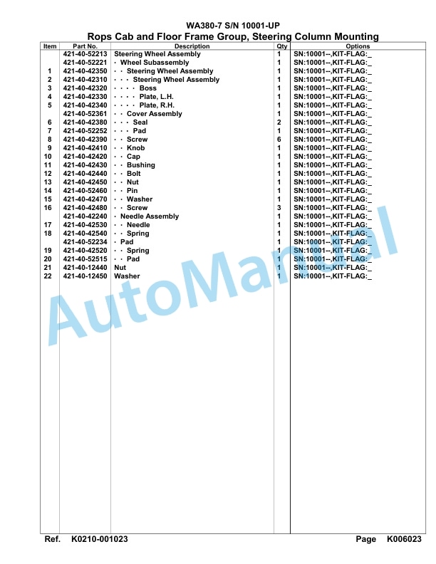 Komatsu WA380-7 Parts Manual 10001-UP 4 Komatsu WA380-7 Parts Manual 10001-UP-4