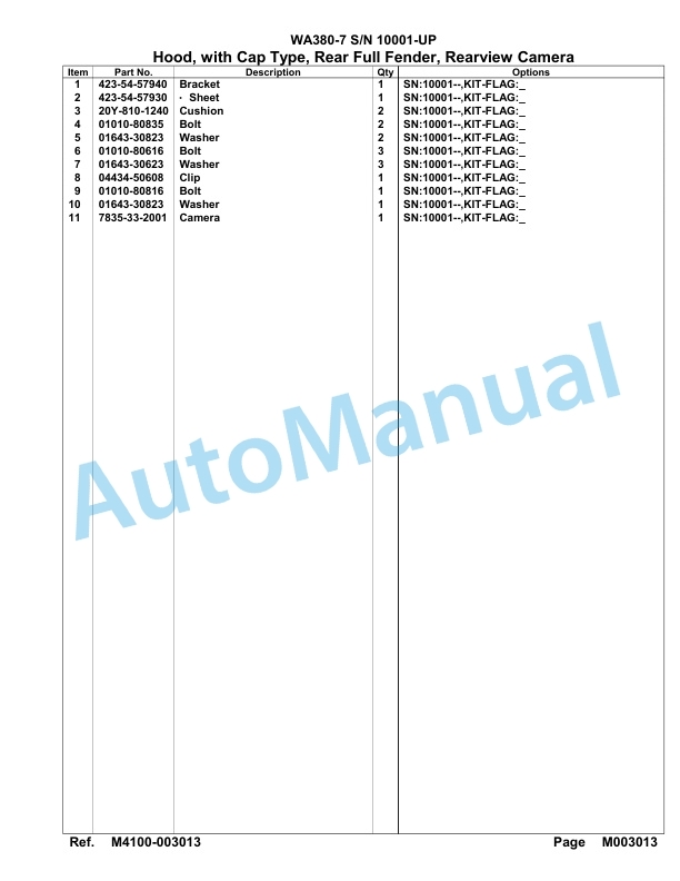 Komatsu WA380-7 Parts Manual 10001-UP 5 Komatsu WA380-7 Parts Manual 10001-UP-5