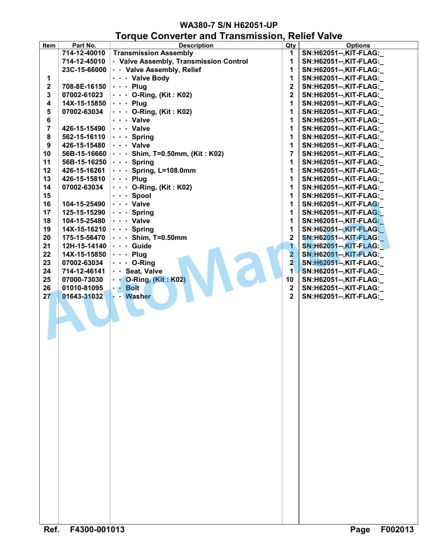Komatsu WA380-7 Parts Manual SAA6D7EH 2 Komatsu WA380-7 Parts Manual SAA6D7EH-2
