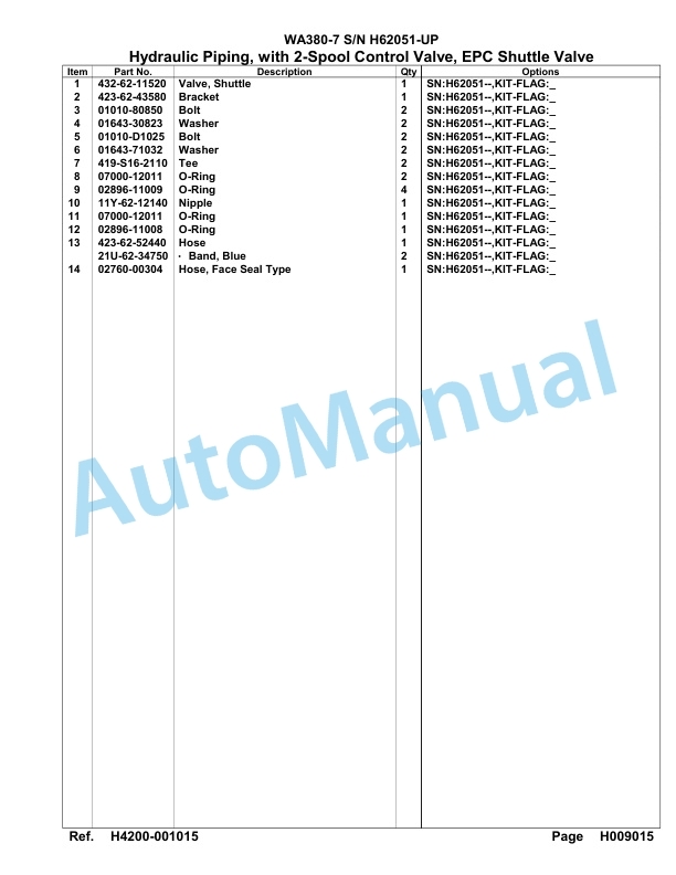 Komatsu WA380-7 Parts Manual SAA6D7EH 3 Komatsu WA380-7 Parts Manual SAA6D7EH-3