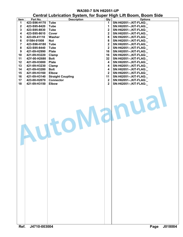 Komatsu WA380-7 Parts Manual SAA6D7EH 4 Komatsu WA380-7 Parts Manual SAA6D7EH-4