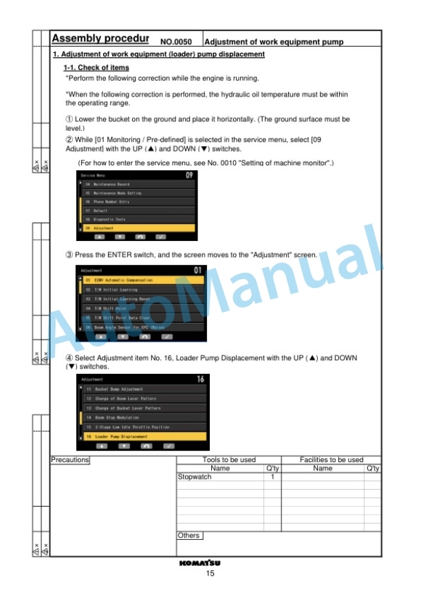 Komatsu WA380-7 Wheel Loader Field Assembly Instruction GEN00114-00 3 Komatsu WA380-7 Wheel Loader Field Assembly Instruction GEN00114-00 - Image 3