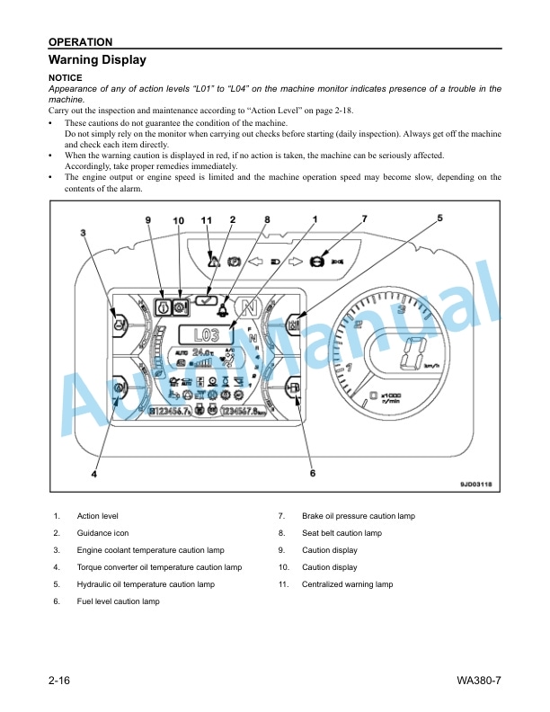 Komatsu WA380-7 Wheel Loader Operation and Maintenance Manual CEAM025803 2 Komatsu WA380-7 Wheel Loader Operation and Maintenance Manual CEAM025803 - Image 2