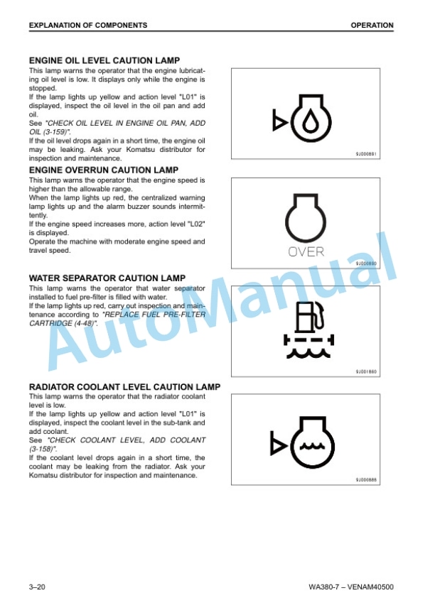 Komatsu WA380-7 Wheel Loader Operation and Maintenance Manual VENAM40500 2 Komatsu WA380-7 Wheel Loader Operation and Maintenance Manual VENAM40500 - Image 2