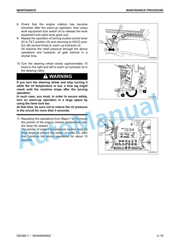 Komatsu WA380-7 Wheel Loader Operation and Maintenance Manual VENAM40500 5 Komatsu WA380-7 Wheel Loader Operation and Maintenance Manual VENAM40500 - Image 5