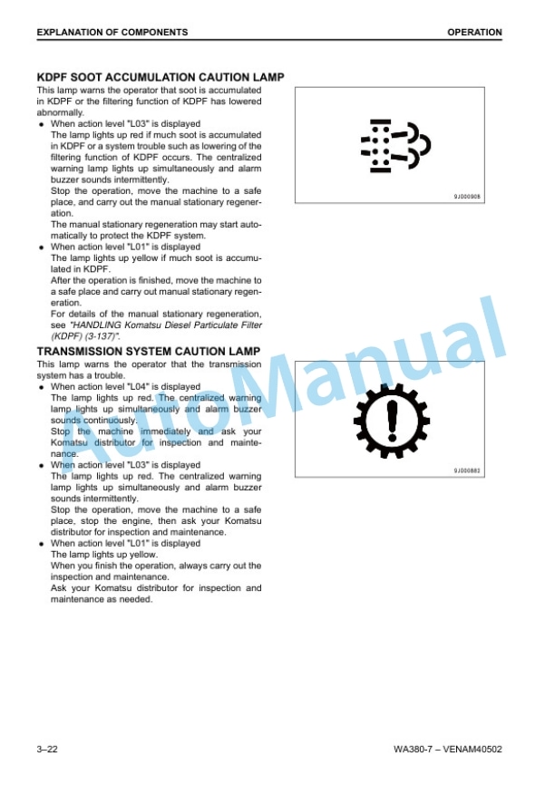 Komatsu WA380-7 Wheel Loader Operation and Maintenance Manual VENAM40502 2 Komatsu WA380-7 Wheel Loader Operation and Maintenance Manual VENAM40502 - Image 2