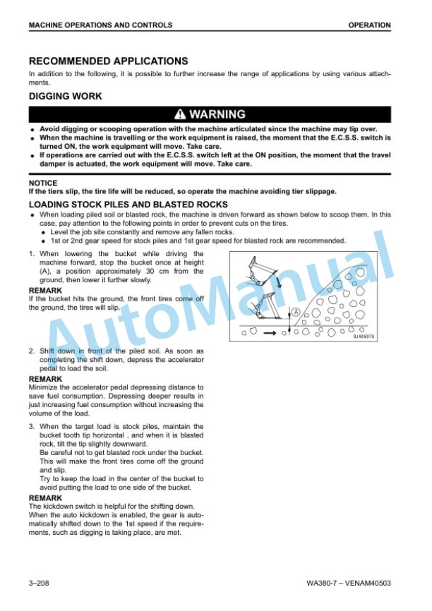 Komatsu WA380-7 Wheel Loader Operation and Maintenance Manual VENAM40503 4 Komatsu WA380-7 Wheel Loader Operation and Maintenance Manual VENAM40503 - Image 4