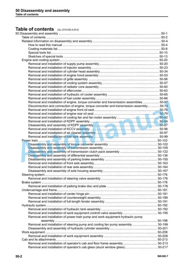 Komatsu WA380-7 Wheel Loader Shop Manual SEN05650-08 5 Komatsu WA380-7 Wheel Loader Shop Manual SEN05650-08 - Image 5