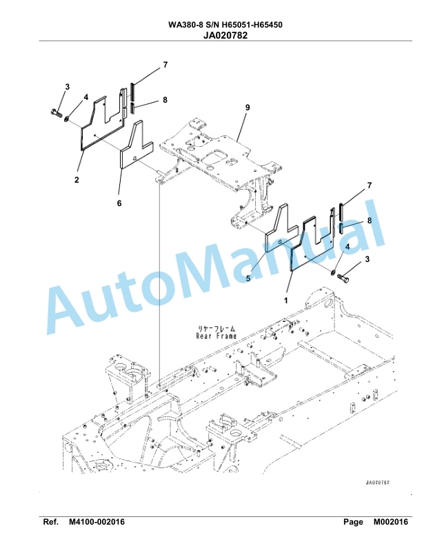 Komatsu WA380-8 Parts Manual WA00010H 5 Komatsu WA380-8 Parts Manual WA00010H-5