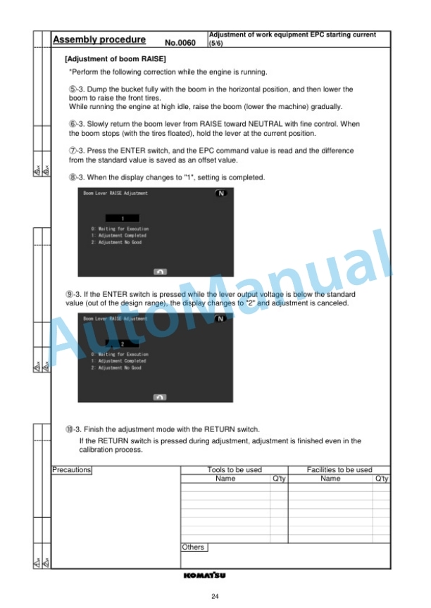 Komatsu WA380-8 Wheel Loader Field Assembly Instruction GEN00136-00 4 Komatsu WA380-8 Wheel Loader Field Assembly Instruction GEN00136-00 - Image 4