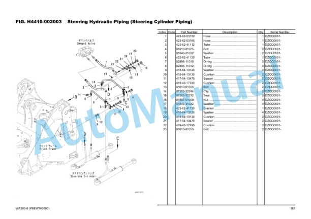 Komatsu WA380-8 Wheel Loader Parts Manual PBEW380800-00 4 Komatsu WA380-8 Wheel Loader Parts Manual PBEW380800-00 - Image 4