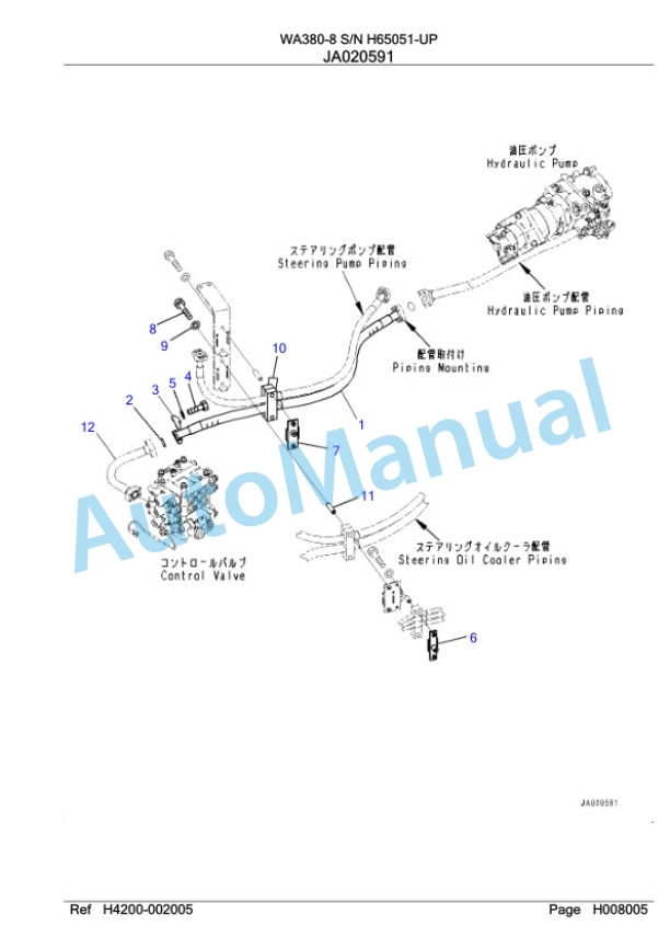 Komatsu WA380-8 Wheel Loader Parts Manual WA00010H 3 Komatsu WA380-8 Wheel Loader Parts Manual WA00010H-3