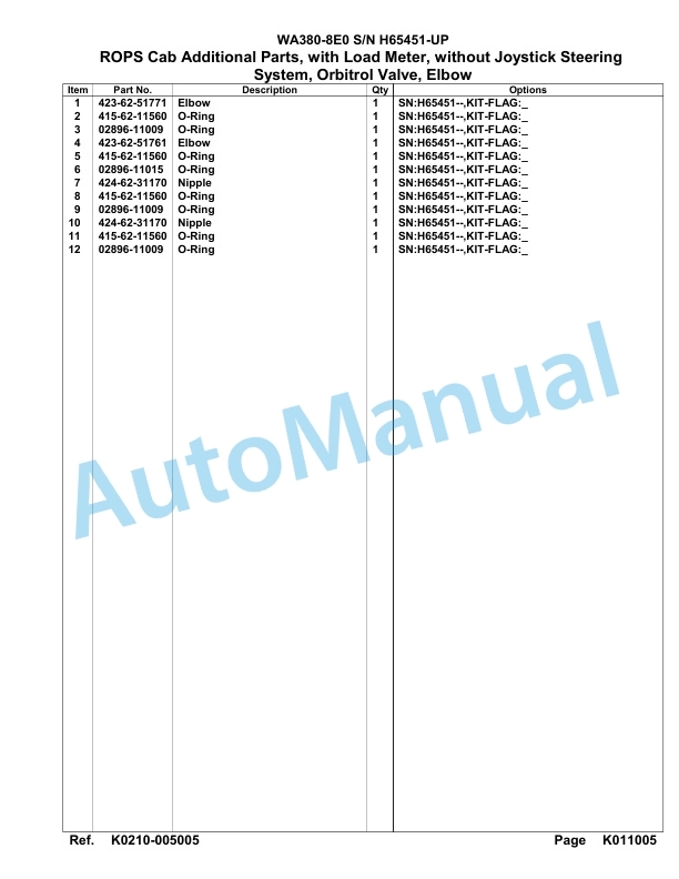 Komatsu WA380-8E0 Parts Manual WA00030H 4 Komatsu WA380-8E0 Parts Manual WA00030H-4