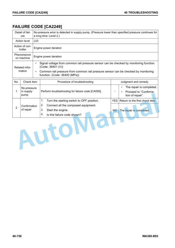 Komatsu WA380-8E0 Wheel Loader Shop Manual SEN06752-01 3 Komatsu WA380-8E0 Wheel Loader Shop Manual SEN06752-01 - Image 3