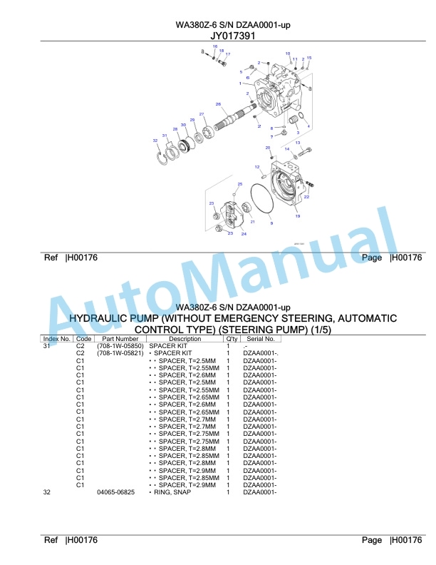 Komatsu WA380Z-6 Parts Manual DZAA0001-up 3 Komatsu WA380Z-6 Parts Manual DZAA0001-up-3