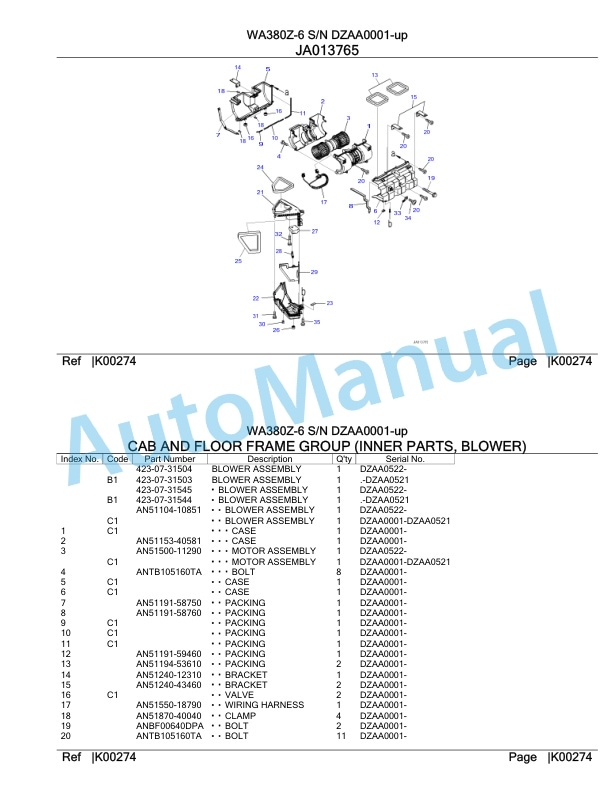 Komatsu WA380Z-6 Parts Manual DZAA0001-up 4 Komatsu WA380Z-6 Parts Manual DZAA0001-up-4