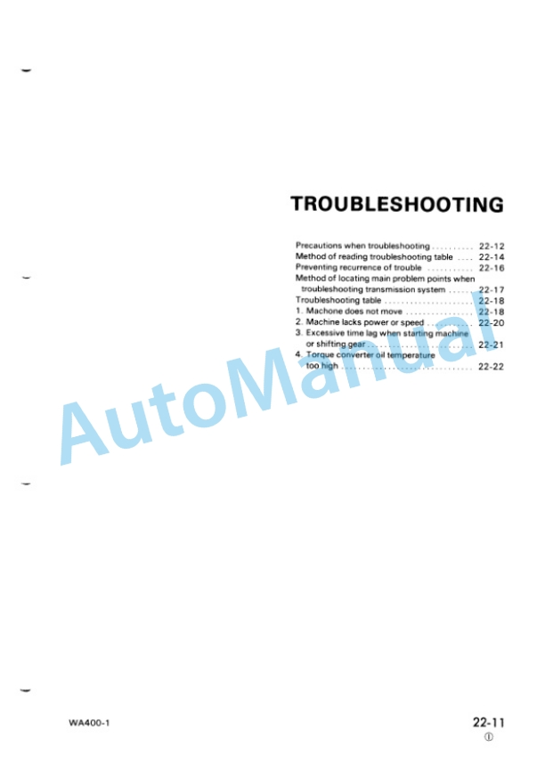 Komatsu WA400-1 Wheel Loader Shop Manual SEBM04240106 2 Komatsu WA400-1 Wheel Loader Shop Manual SEBM04240106 - Image 2